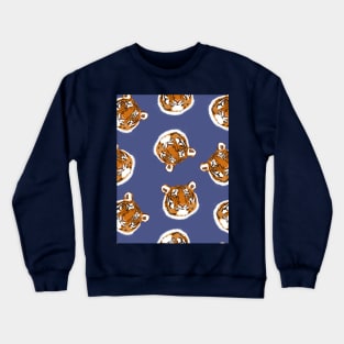 Tiger Heads Pattern Crewneck Sweatshirt